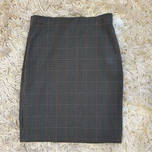 Vintage Plaid Pencil Skirt